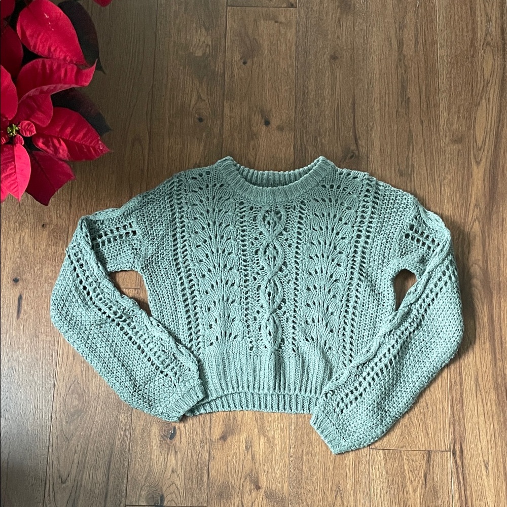 Women's Green Knit Sweater
